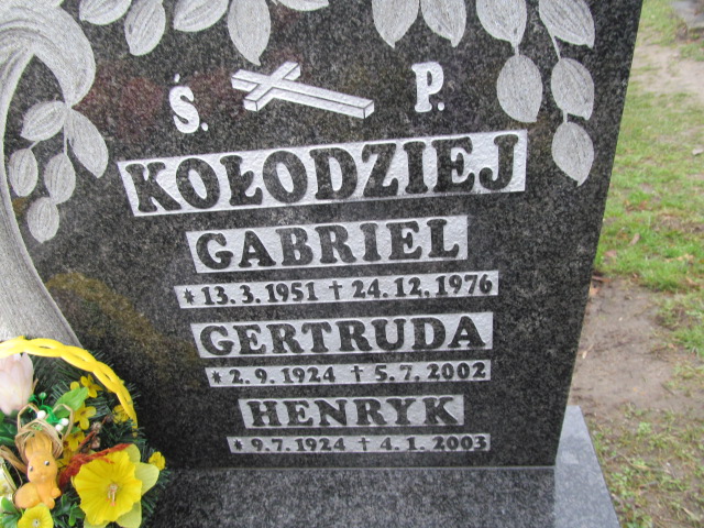 Gabriel Kołodziej 1951 Mysłowice Morgi - Grobonet - Wyszukiwarka osób pochowanych